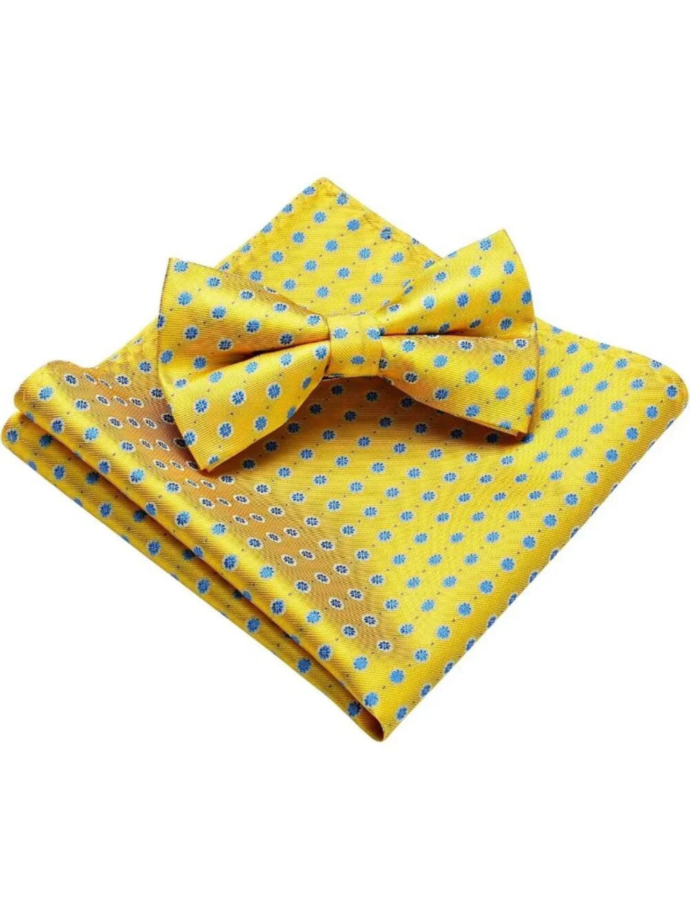 Classic Self-Tie Bow Tie & Pocket Square Set for Men - 3pcs Formal Wedding